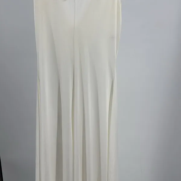 Tessie Cream Lace-Trimmed nightgown lace detail front slit wedding vintage S - Image 11