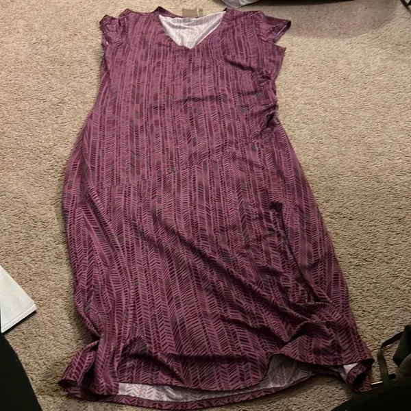 Athleta purple‎ cap sleeve print dress ST - Image 2