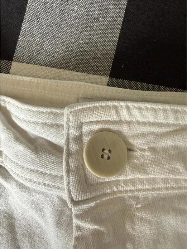 Zara The Marine Straight White Cropped Raw Hem Jeans Size EUR 34 / US 2 - Image 4