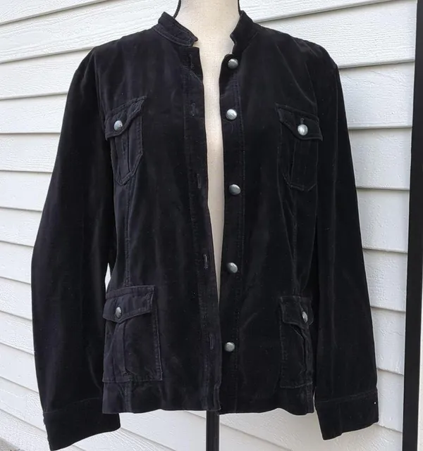 Charter Club Mock Neck Collar Velveteen Jacket - Image 3