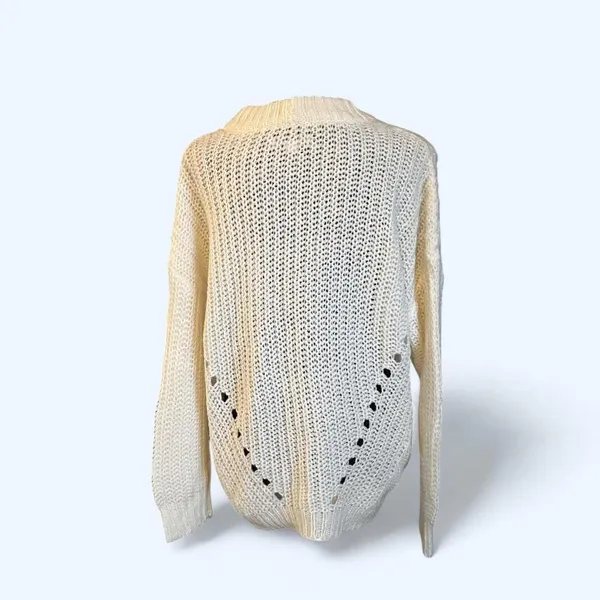 American Eagle chunky knit sweater oversized cream slouchy cozy 🤍 Size XS - Image 3