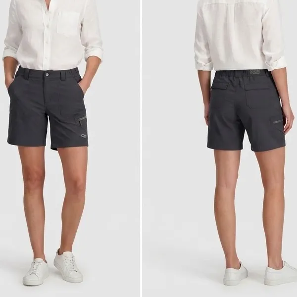 Outdoor Research Equinox Shorts Womens 6 Black Hiking Technical Stretch UPF 50+ - Image 2