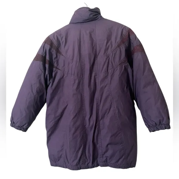 Vintage Cyclone Purple Down Puffer Jacket 80s Snakeskin‎ Details Medium - Image 2