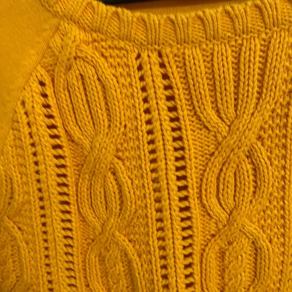 Tommy Hilfiger Womens cable knit sweater mustard color size L - Image 3