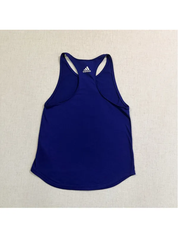 adidas Women’s S Blue Sports Tank Top Racerback Athletic Workout Gameday - Image 3