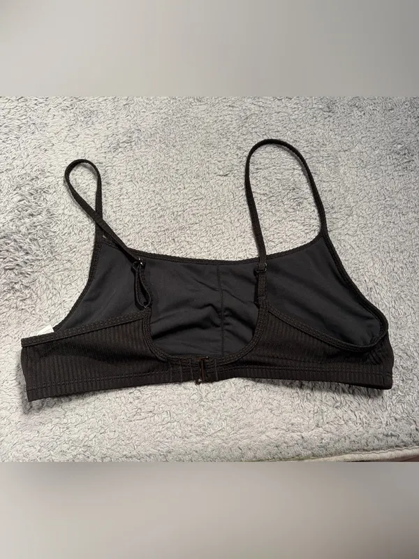 Halara ribbed bikini top swimsuit medium black - Image 7