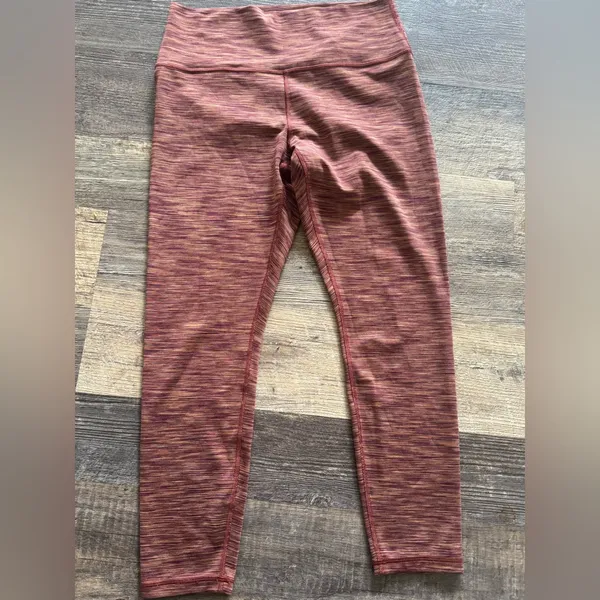 Athleta Transcend Textured Leggings Women's Textured 7/8 Rust Workout Large‎ - Image 2