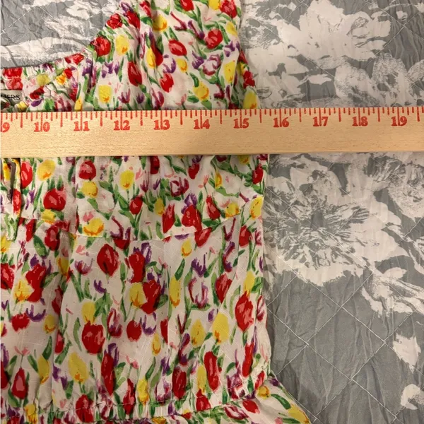 Urban Outfitters Red and White Ruffled Smocked Tank Top - Image 4