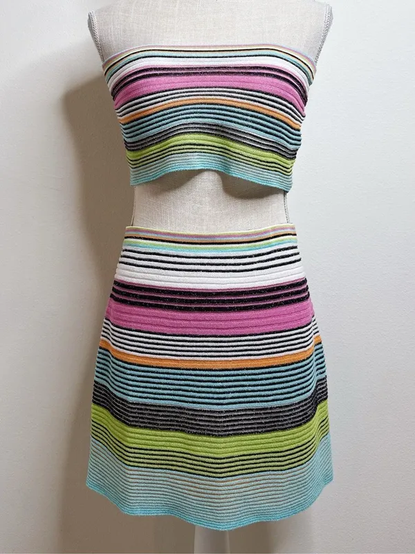 White Fox Pretty Please Rainbow Stripe Set - Image 2