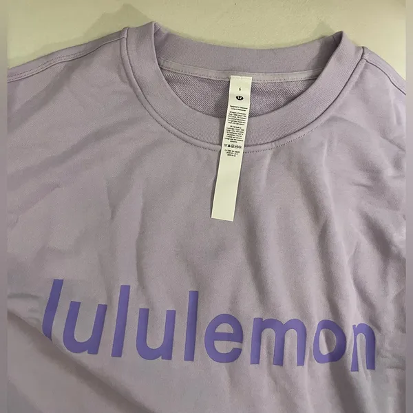 Lululemon NWT Perfectly Oversized Crewneck Sweatshirt Lilac Smoke Size 6 graphic - Image 8