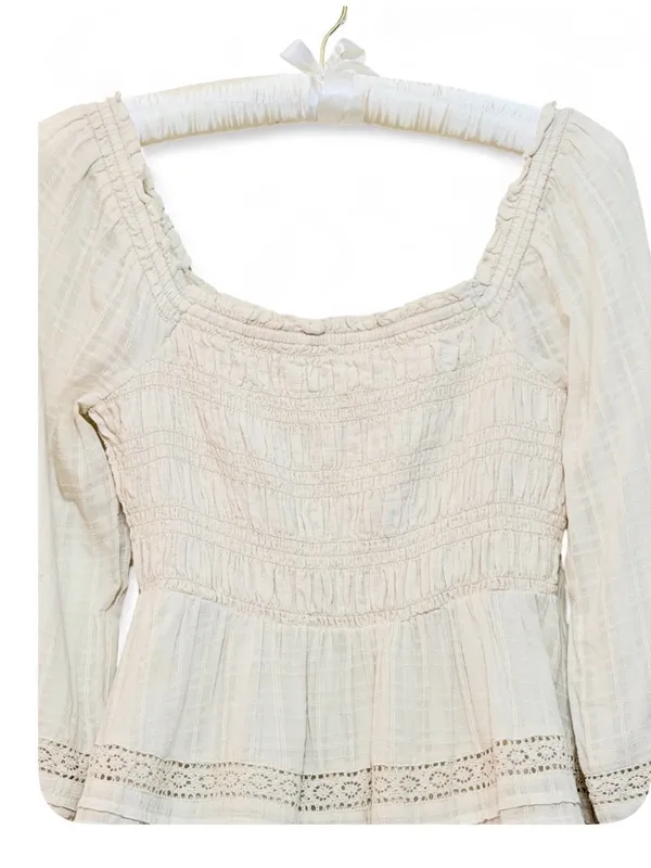 American Eagle Outfitters Women’s Boho Smocked Long Sleeve Mini Dress Size XS - Image 8