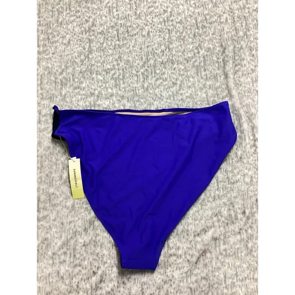 Summersalt‎ High Leg Mid Rise Bikini Bottom Blue Colorblock NWT Size 8 - Image 2