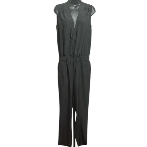 J Crew Black Size 4 Sleeveless Elastic Waist Crop Jumpsuit Romper - Image 3