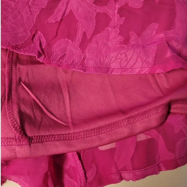NWT Pink Floral Tiered Mini Dress Wedding Guest Easter Party Long Sleeve Size‎ S - Image 8