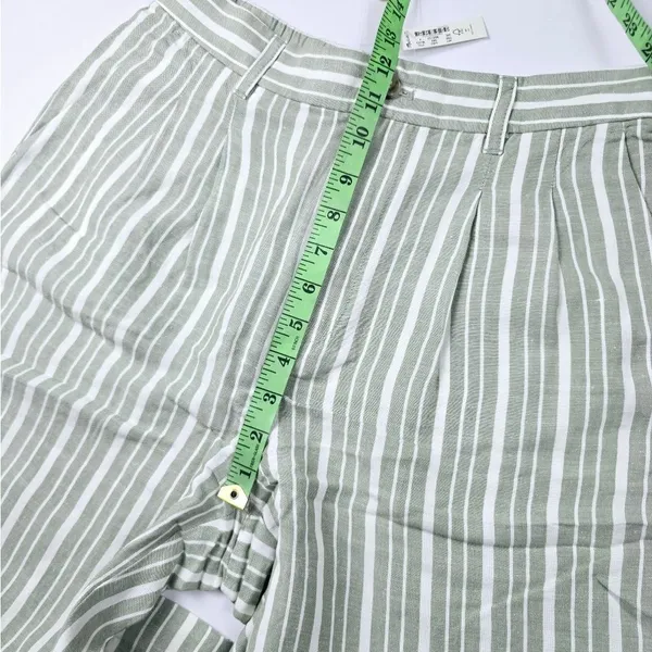 Madewell NWT The Tailored‎ Tapered Pant in Striped Linen-Blend Green White 6 - Image 9