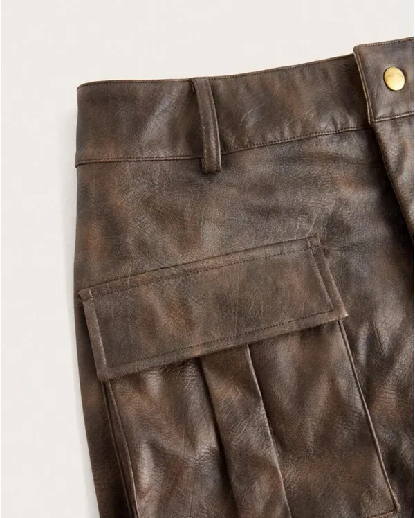 SheIn Leather Cargo Skirt - Image 3