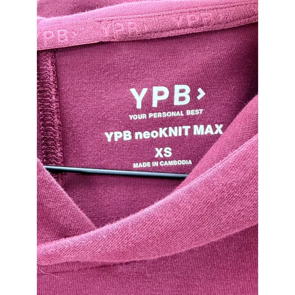 YPB Abercrombie & Fitch‎ Women XS neoKNIT Max Hoodie Burgundy Scuba Sweatshirt - Image 3