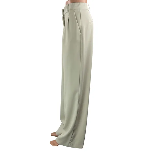 French Connection Women White Ivory Pleated High Rise Wide Leg Trousers Pants 28 - Image 2