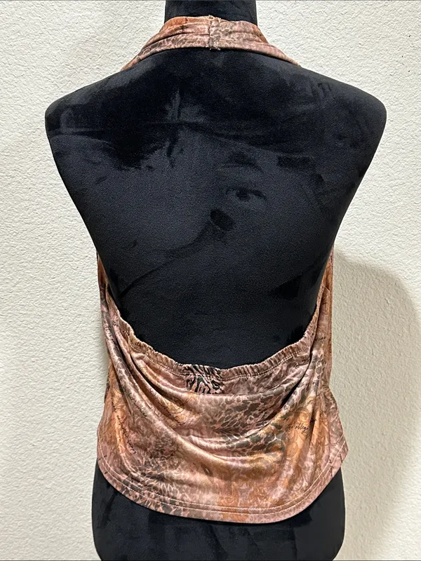 Women's Cowl Halter Top in Rose Gold Brown - Image 2