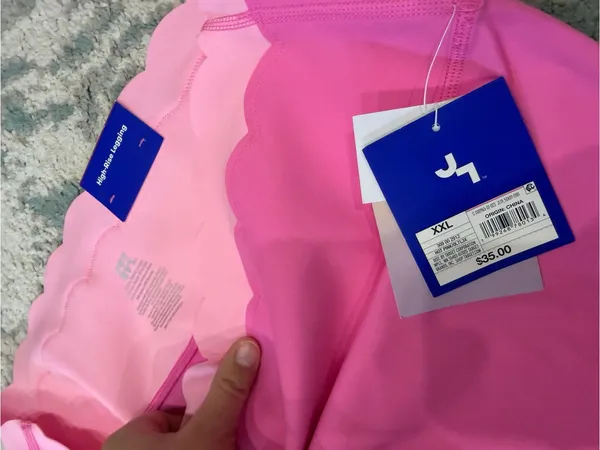 JoyLab XL Hot Pink High-Rise Double Scallop Waist Leggings NWT FLAW - Image 4