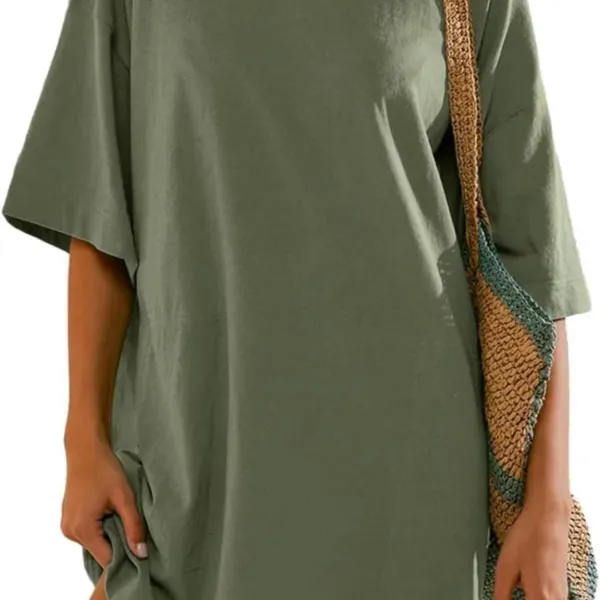Amazon Green Oversized Mini Dress Short Sleeve - Image 10