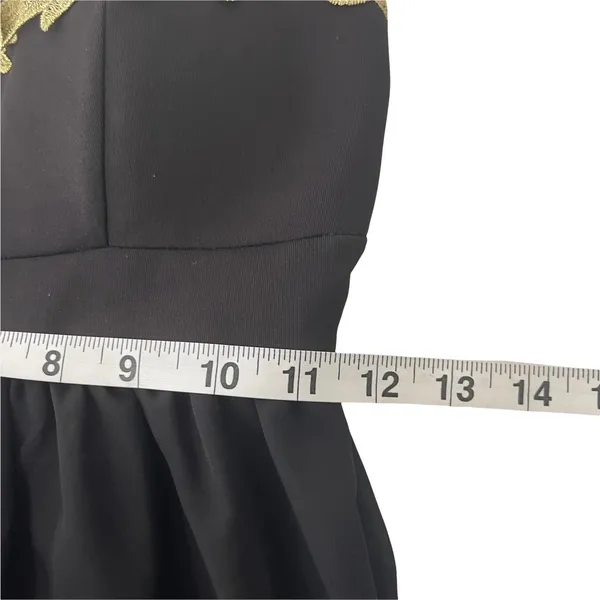 Trac Size XS Black Gold Mini Dress Whimisgoth Chiffon‎ Fairy Grunge HOCO - Image 7