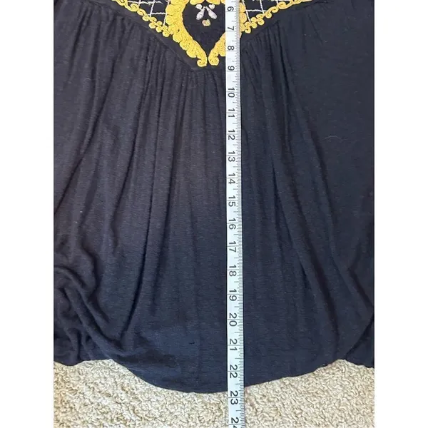 Free People Crepe Crop 3/4 Sleeve‎ Blouse size L BIN O - Image 11