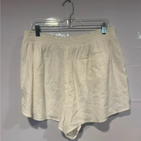 Aerie white Cream pool to party‎ Elastic-Waist linen Summer Shorts - Image 4