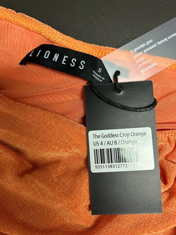 Orange One Shoulder Crop Top - Image 2