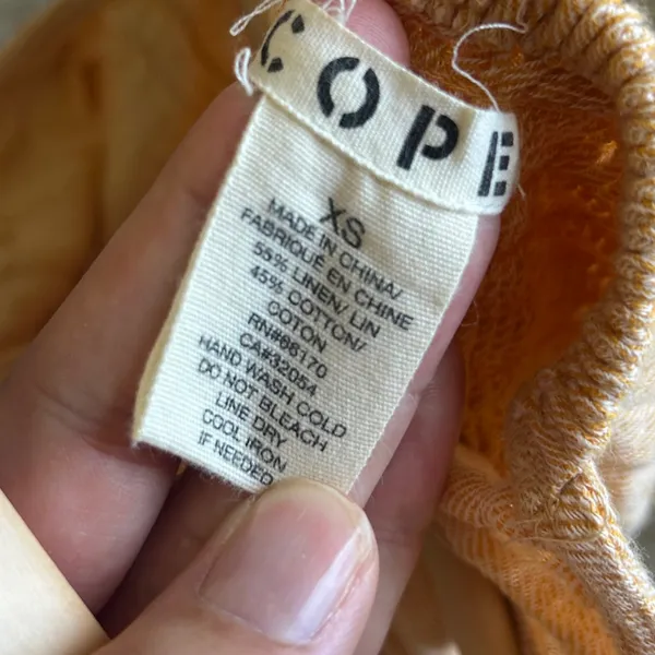 🦋Linen Blend Yellow Tan Sleeveless Mini Dress Casual Summer Neutral XS - Image 3