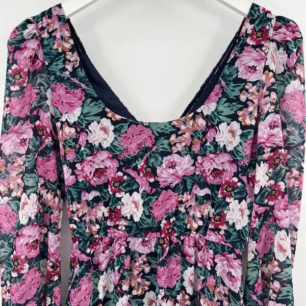 WAYF The Emery‎ Size Small Faux Wrap Long Sleeve Floral Maxi Dress V-Neck Ruffle - Image 6