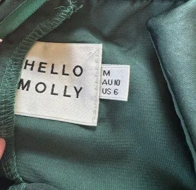 Hello Molly green Satin Mini Dress - Image 2