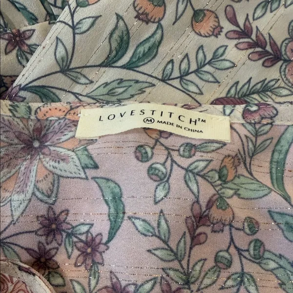 lovestitch Cream Floral Long Sleeve Maxi Dress size M - Image 6
