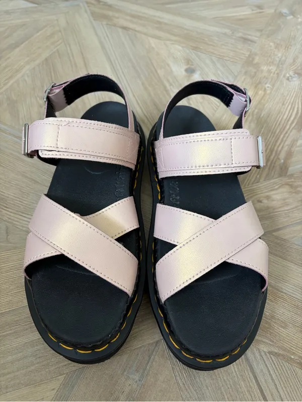 Dr Martens Voss II Sandal Powder Pink Size 10 Iridescent Leather Summer Goth - Image 2
