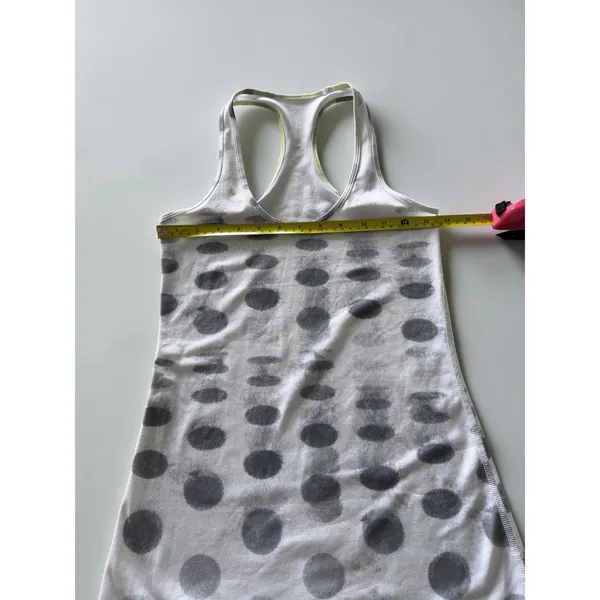 Lululemon‎ Cool Racerback Tank Top White Grey Polka Dot Size 4 6 Yoga Athletic - Image 3
