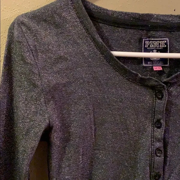 PINK Victoria’s Secret Black & Silver Tee - Image 3