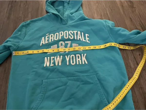 VTG Aeropostale Sweatsuit Set Womens Sz M Teal Spellout Y2K - Image 4