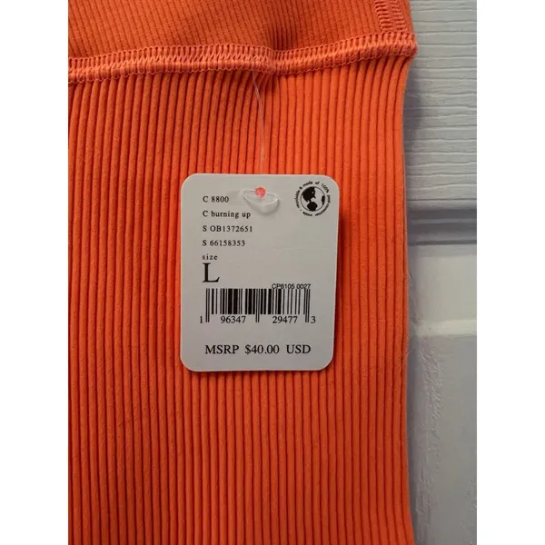 Free People Movement Orange Ribbed Shorts Women’s Size Large‎ - Image 3