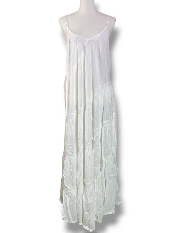Free People Bohemian Ethereal Billowy Horizon Coast Maxi Dress White XL NWT - Image 6