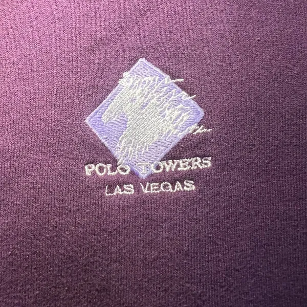 VTG Jerzees Polo Towers‎ Las Vegas Nevada 1/4 Zip Sweater Womens L 90s USA Made - Image 3