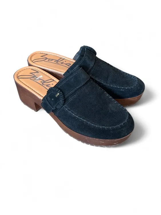 Zodiac Black Suede Slip-On Platform Clog Mules Block Heel Retro Women’s Size 10 - Image 2