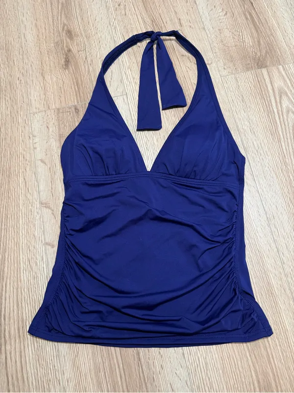 Tommy Bahama Womens Pearl Halter Tankini Top Mare Navy Tummy Control UPF 50 S - Image 2