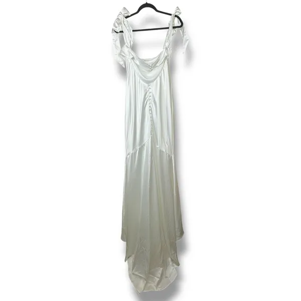 NEW Lulus Lux Bridal Eternally Loved Cutout Satin Off-the-Shoulder Wedding Dress - Image 8