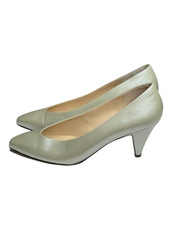 Vintage: Amalfi ❤︎︎ Monica Kitten Heel Pumps ❤︎︎ Pastel Mint Pearl Leather ❤︎︎ 7 - Image 7