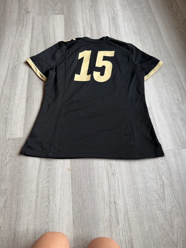 Nike Team Authentic Football Jersey #15 Black Gold Mesh Size Large - Image 10