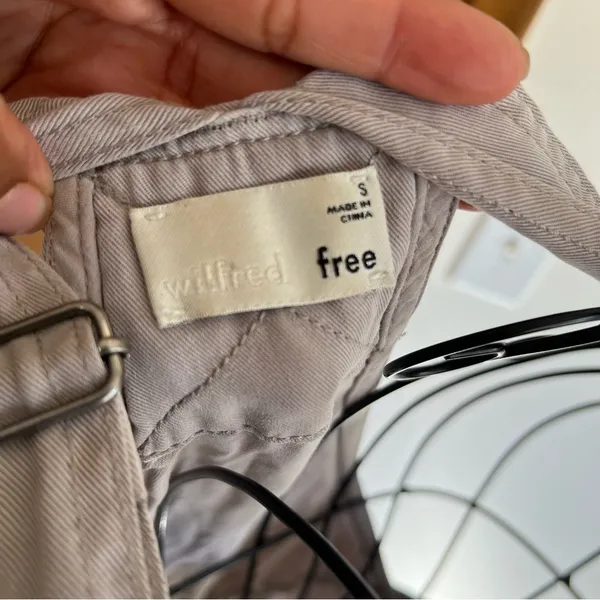 Wilfred Free Aritzia Grey Lyocell Short Overalls Romper Drawstring Waist Small‎ - Image 5