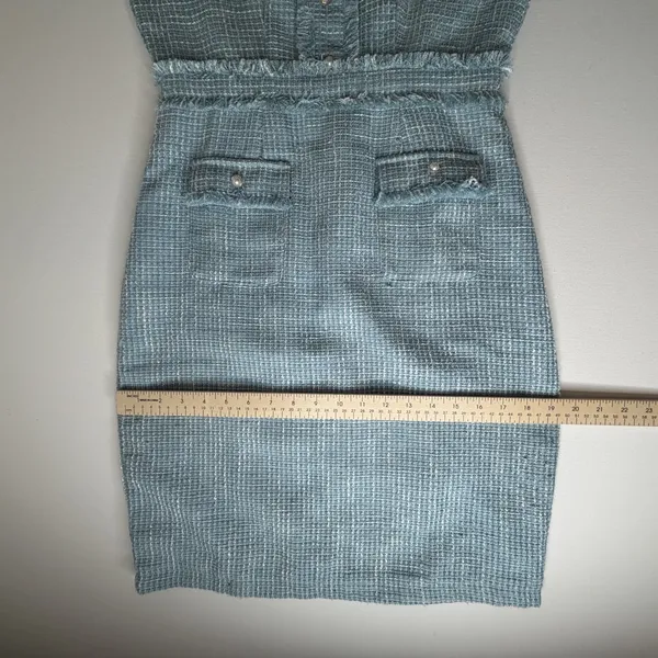 Ivy City Co‎ Claudia Dress Small Blue Tweed Old Money Classic Preppy Coquette - Image 13