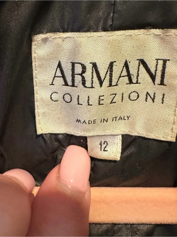 Armani Collezioni Black Quilted Jacket 90s Minimalist Size 12 Large - Image 10