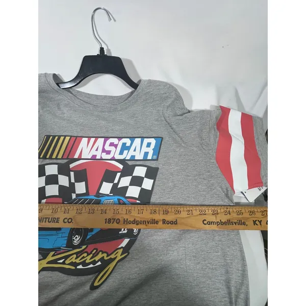 NASCAR Graphic T-Shirt Women XXL Gray Racing Car Striped Sleeve Blockette Core - Image 4