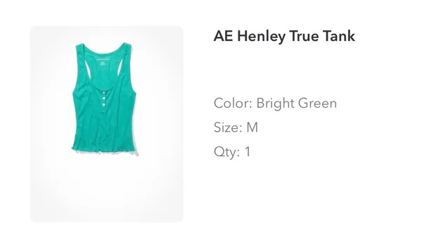 American Eagle Henley True Tank Bright Green - Image 5